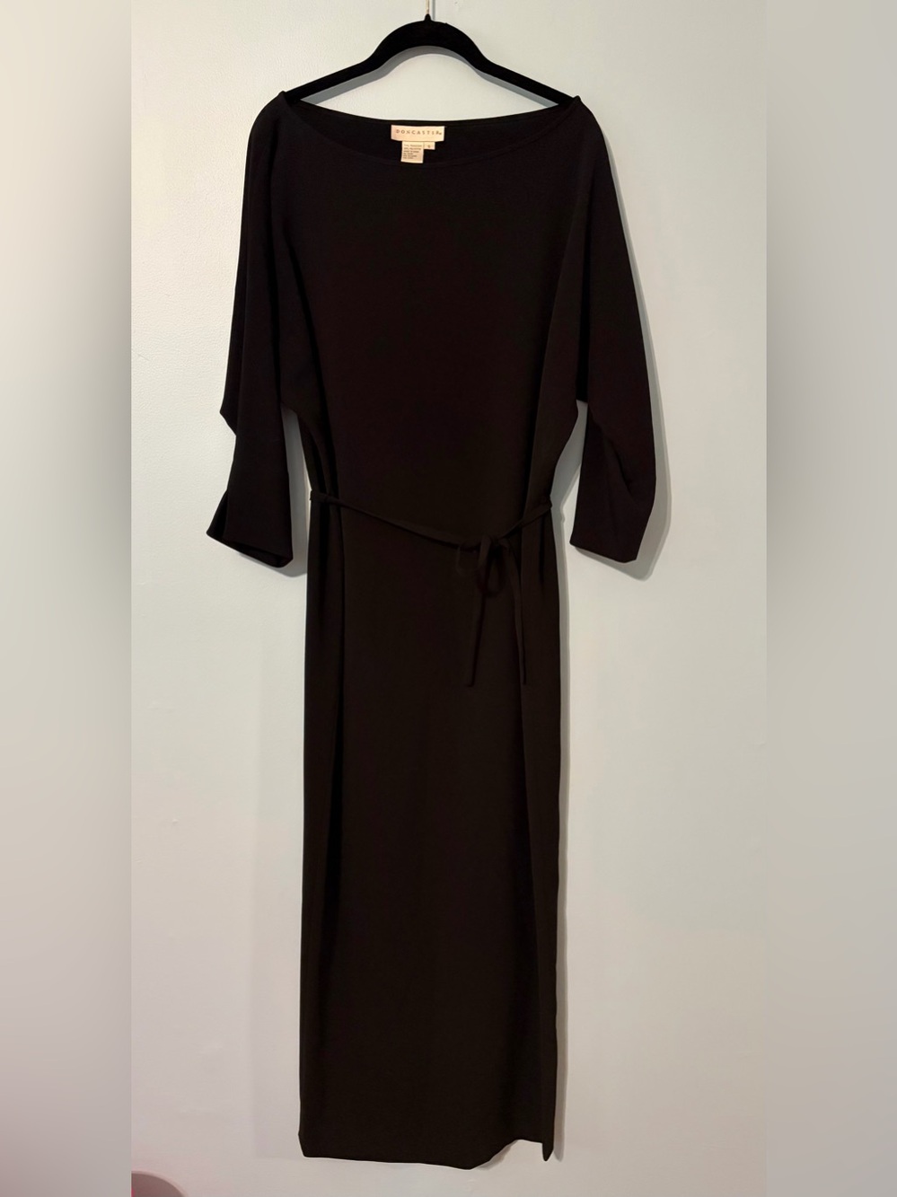 Doncaster Black Dress with Waist Tie